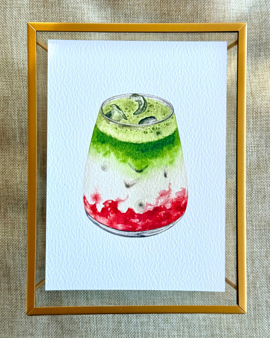 Strawberry Matcha Drink Print