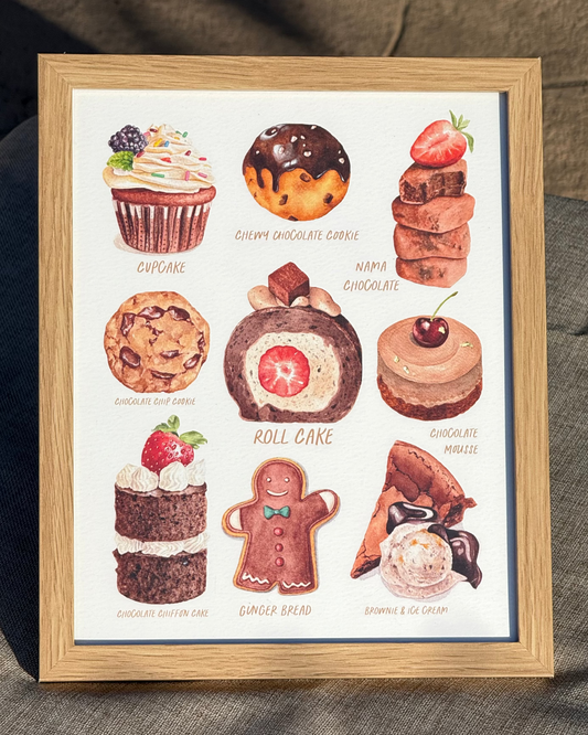 Chocolate Desserts Collection Print