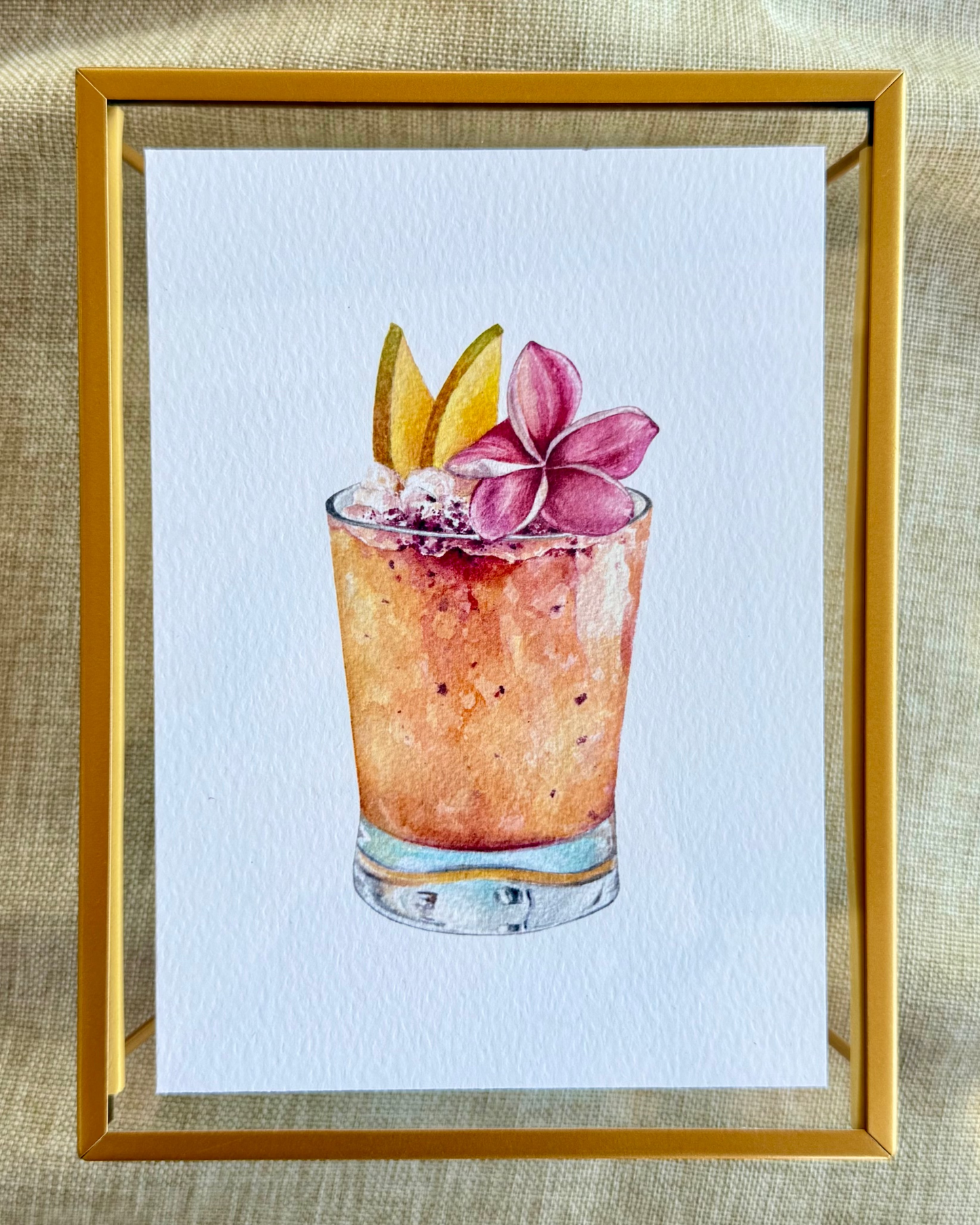 Spicy Mango Sake Rum Cocktail Print