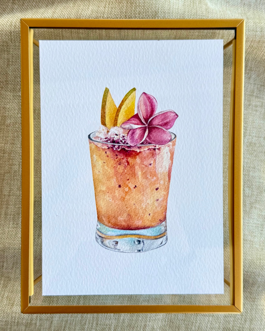 Spicy Mango Sake Rum Cocktail Print